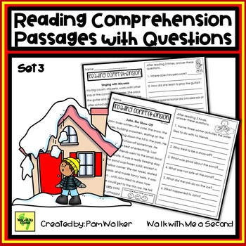Preview of Reading Comprehension Passages with Questions Set 3