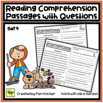 Preview of Reading Comprehension Passages with Questions Set 4