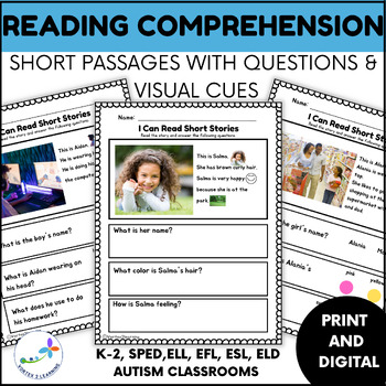 Preview of Reading Comprehension Passages with "Wh" Questions and Visual Supports