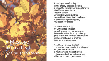 Preview of Reading Comprehension Poetry & AR: A message from a Leaf by Ghulam Sarwar