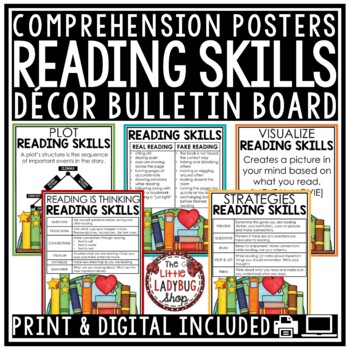 Preview of Reading Comprehension Strategies Skill Poster Story Elements ELA Classroom Decor