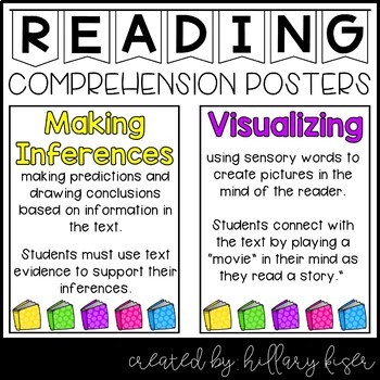 Reading Comprehension Posters by Hillary Kiser - Hillary's Teaching ...