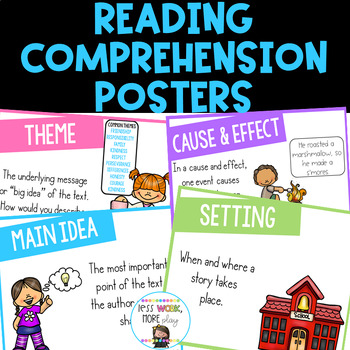 Reading Comprehension Posters - Colorful by Less Work More Play | TpT