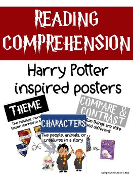Preview of Reading Comprehension Posters -  Harry Potter Themed