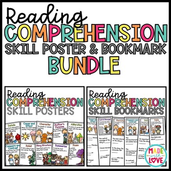 Preview of Reading Comprehension Posters and Bookmarks Bundle