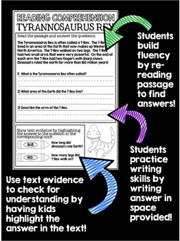 Reading Prehension Practice Pages Find Text Evidence