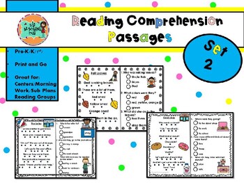 Preview of Reading Comprehension Pre-K Kindergarten SET 2