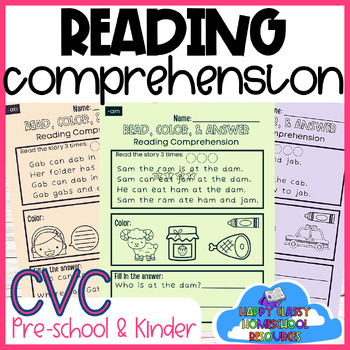 Preview of Reading Comprehension Preschool and Kindergarten