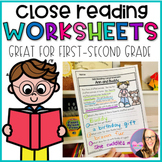 Close Reading Worksheets (First and Second Grade)