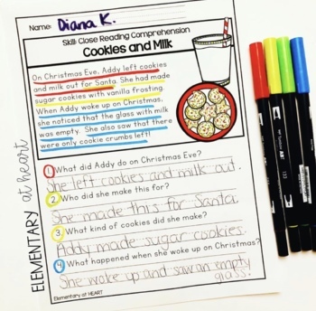 Holiday Close Reading Worksheets For First Grade By