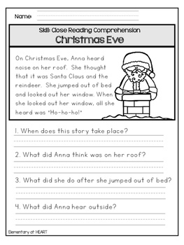 holiday close reading worksheets for first grade by elementary at heart