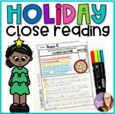 Holiday Close Reading Worksheets for First Grade