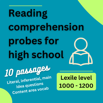 Preview of Reading Comprehension Probes Lexile level 1000-1200