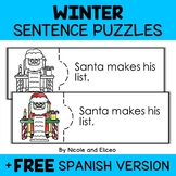 Winter Reading Comprehension Activity Puzzles + FREE Spanish