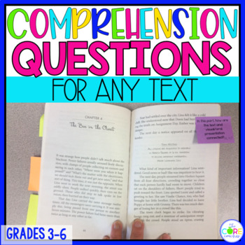 Preview of Reading Comprehension Questions for ANY Text 3rd, 4th, 5th, & 6th grades