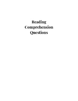 Preview of Reading Comprehension Questions Sample