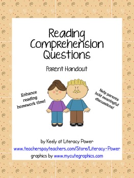 Preview of Reading Comprehension Questions Parent Handout