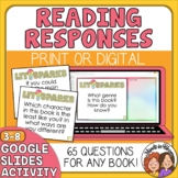 Reading Comprehension Questions for Any Book Task Cards pl