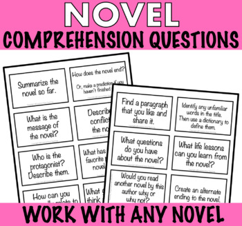 Preview of Reading Comprehension Questions for Novels