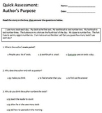 Reading Comprehension Quick Assessment Pack
