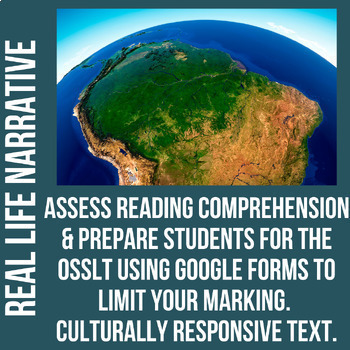 Preview of Reading Comprehension- REAL LIFE NARRATIVE- The Amazon Rainforest- Google Forms 