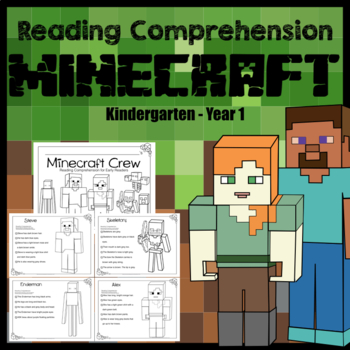 Preview of Reading Comprehension: Read and Colour: Minecraft Theme: #Distance Learning