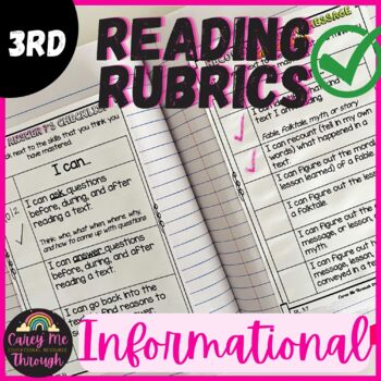 Preview of Reading Comprehension Rubrics | Interactive Notebook Rubric |  Reading Standards