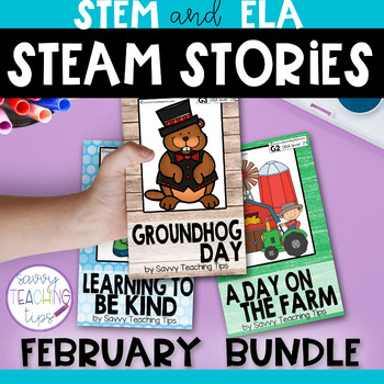 Preview of Reading Comprehension STEM - February Groundhog Day and Valentine's Day