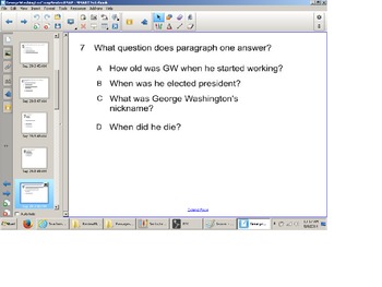 Preview of Reading Comprehension Senteo Test, Non fiction, Famous American,SOL Test prep