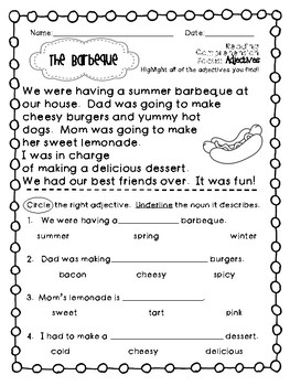 Reading Comprehension Sheets- Adjectives {15 Passages for Early Readers}