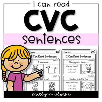 Preview of Reading Comprehension Skills - CVC Simple Sentences [I Can Read]