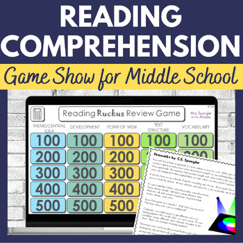 Preview of Reading Comprehension Skills Game Show Review - ELA Test Prep for Middle School
