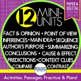 Reading Comprehension Passages and Questions - 12 Mini-Units (Google Compatible)