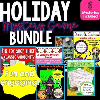 Preview of Holiday Reading Comprehension Solve a Mystery Game - Team Building