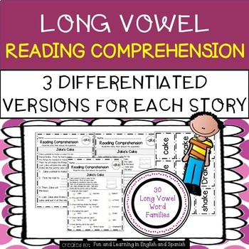 Preview of Long Vowel Reading Comprehension & Word Work w/ Digital Option Distance Learning