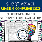 Short Vowel Reading Comprehension & Word Work w/Digital Op