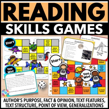 Preview of 3rd 4th 5th Grade Reading Comprehension Passages & Questions Games Point of View