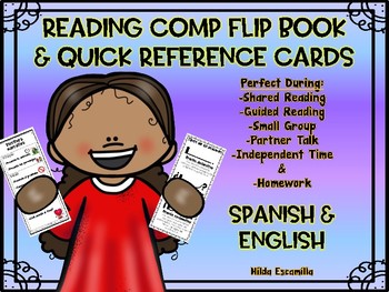 Preview of Reading Comprehension Strategies Flip Book & Reference Cards - Spanish & English