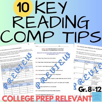 Preview of Reading Comprehension Strategies Made for Digital SAT™ Prep College Tutoring