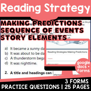 Preview of Reading Comprehension Strategies Making Predictions and Sequence of Events