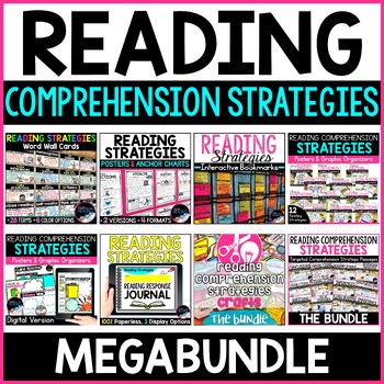 Preview of Reading Comprehension Strategies Megabundle, Posters, Graphic Organizers