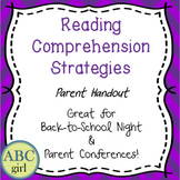 Reading Comprehension Strategies Parent Conference Handout