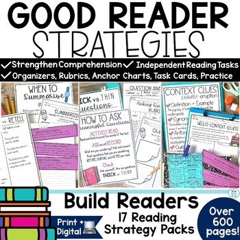 Preview of Reading Comprehension Strategies Posters Activities Fiction Nonfiction