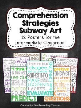 Preview of Reading Comprehension Strategies Subway Art Posters: Bulletin Boards & Libraries