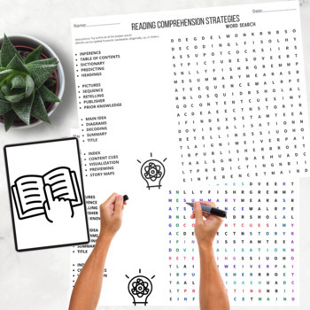 Preview of Reading Comprehension Strategies Word Search Test Prep Game