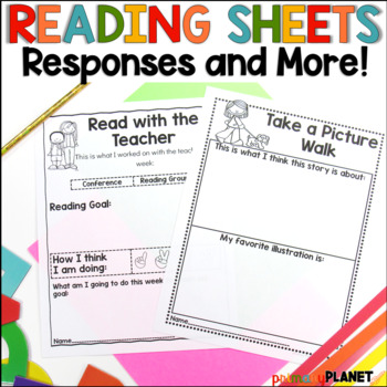 Preview of Reading Comprehension Strategy Worksheets - Reading Response Journal Activities