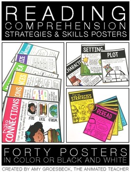 Preview of Reading Comprehension Strategies and Skills Poster Set