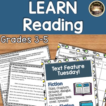 Preview of Reading Comprehension Strategies Daily Practice- Lessons & Activities- Gr. 3,4,5