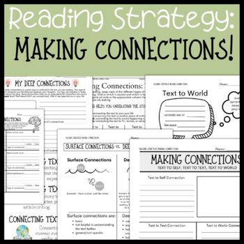 Preview of Reading Comprehension, Making Connections Graphic Organizer Worksheets