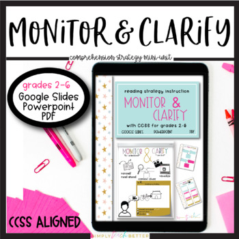 Preview of Reading Comprehension Strategy Monitor and Clarify Unit- Digital and Print